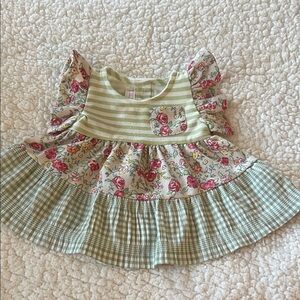 Bonnie Baby Green and Pink Floral Blouse